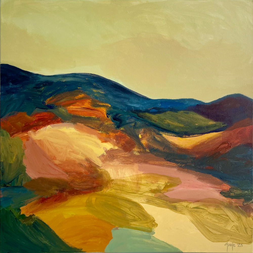 Landscape Study Summer Original painting Acrylic on canvas Where I've Been exhibition Georgina Hoby Scutt