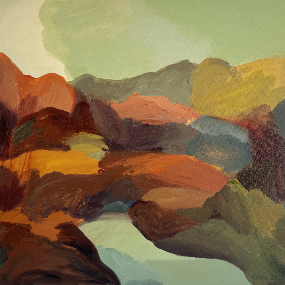 Landscape Study Winter Original painting Acrylic on Canvas Where I've Been exhibition Georgina Hoby Scutt