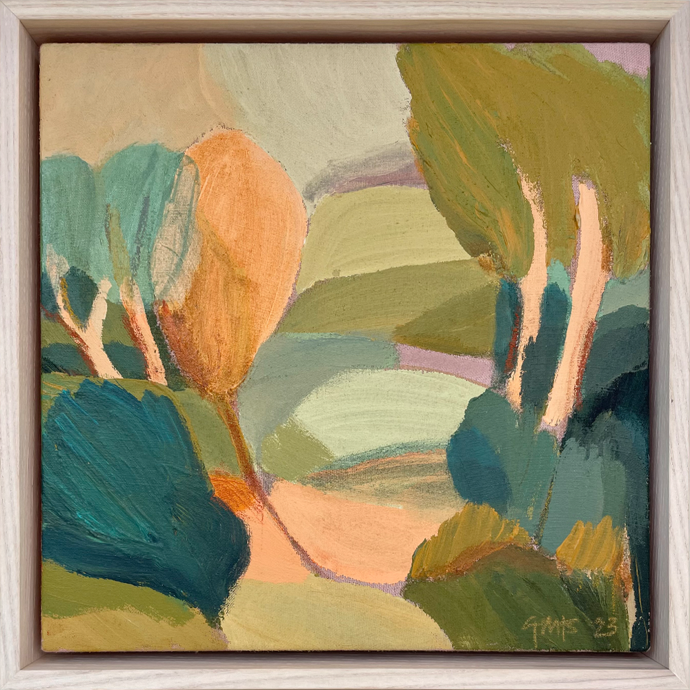 Spring Greens Original painting Acrylic on linen Where I&#39;ve Been Exhibition Georgina Hoby Scutt