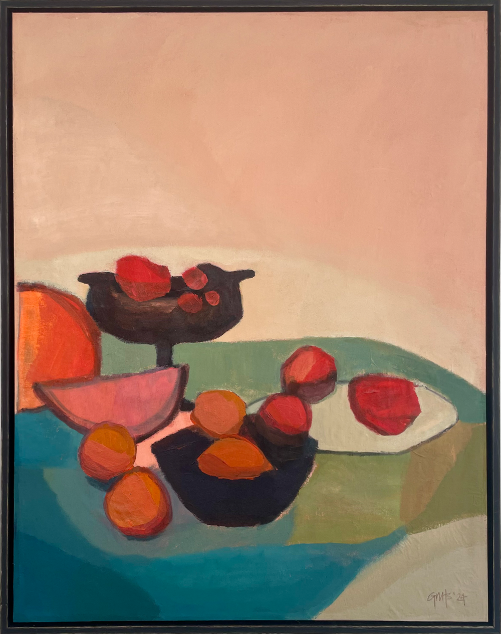 Table Top Fruits | Acrylic on Canvas | Georgina Hoby Scutt | Duality Exhibition