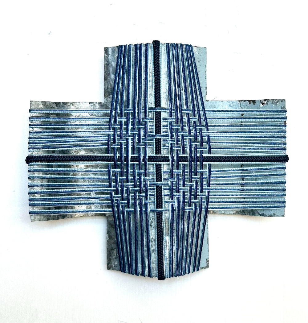 Gilly Sheffield, Blue Sky Dreaming - A Sense of Place II, Corrugated iron wall sculpture