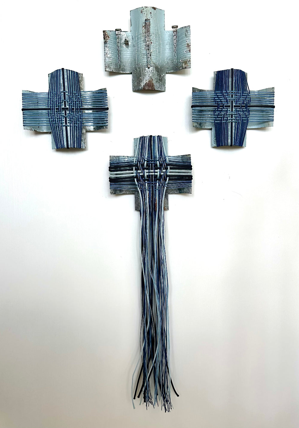 Gilly Sheffield, Blue Sky Dreaming, Corrugated iron wall sculpture