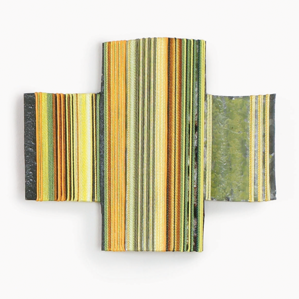 It's A Fine Line #1 Corrugated Iron and weaving sculpture Gilly Sheffield