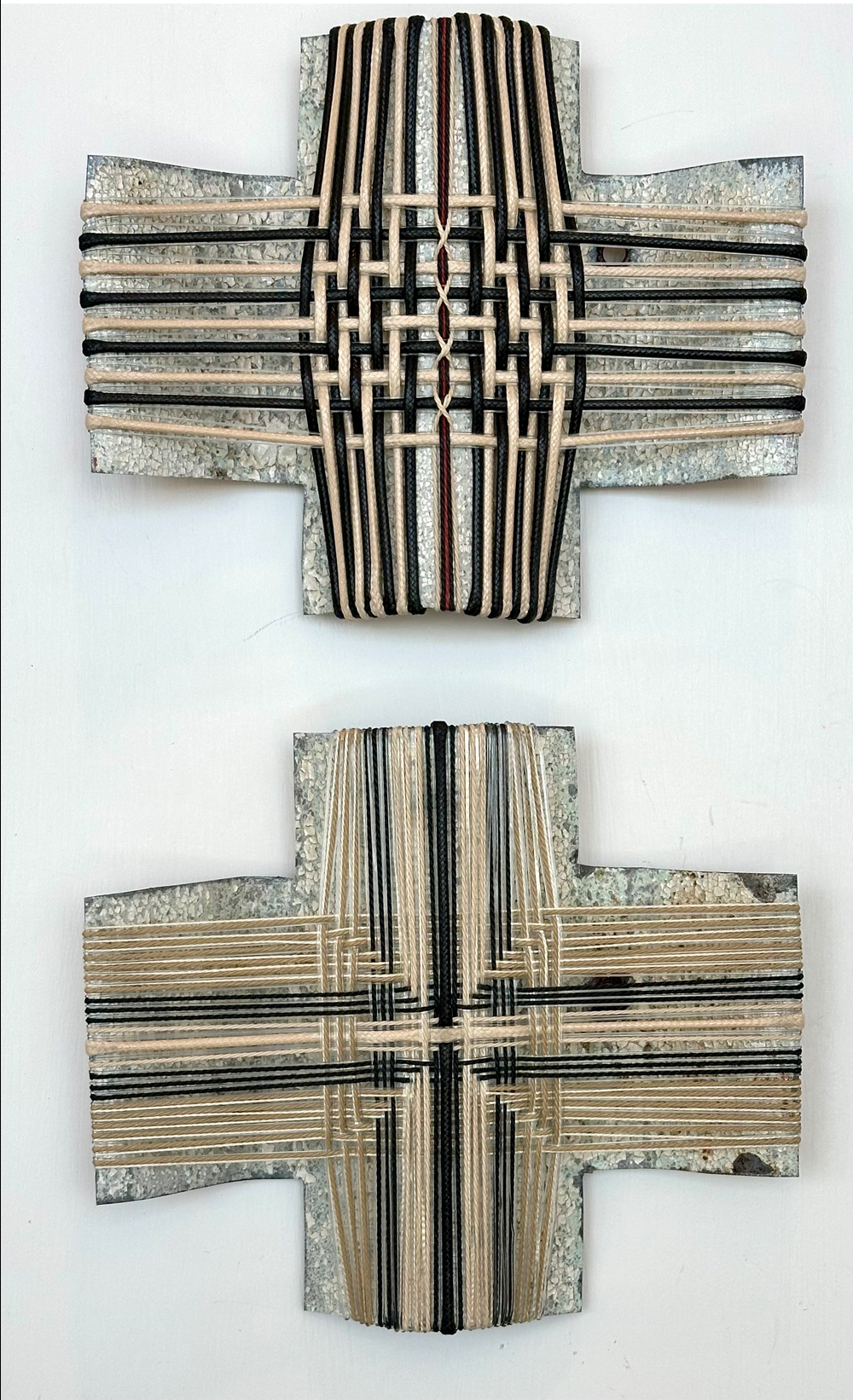 Aotearoa - Kotahitanga Better Together Corrugated iron woven sculpture Gilly Sheffield Shift into Neutral exhibition Group shot