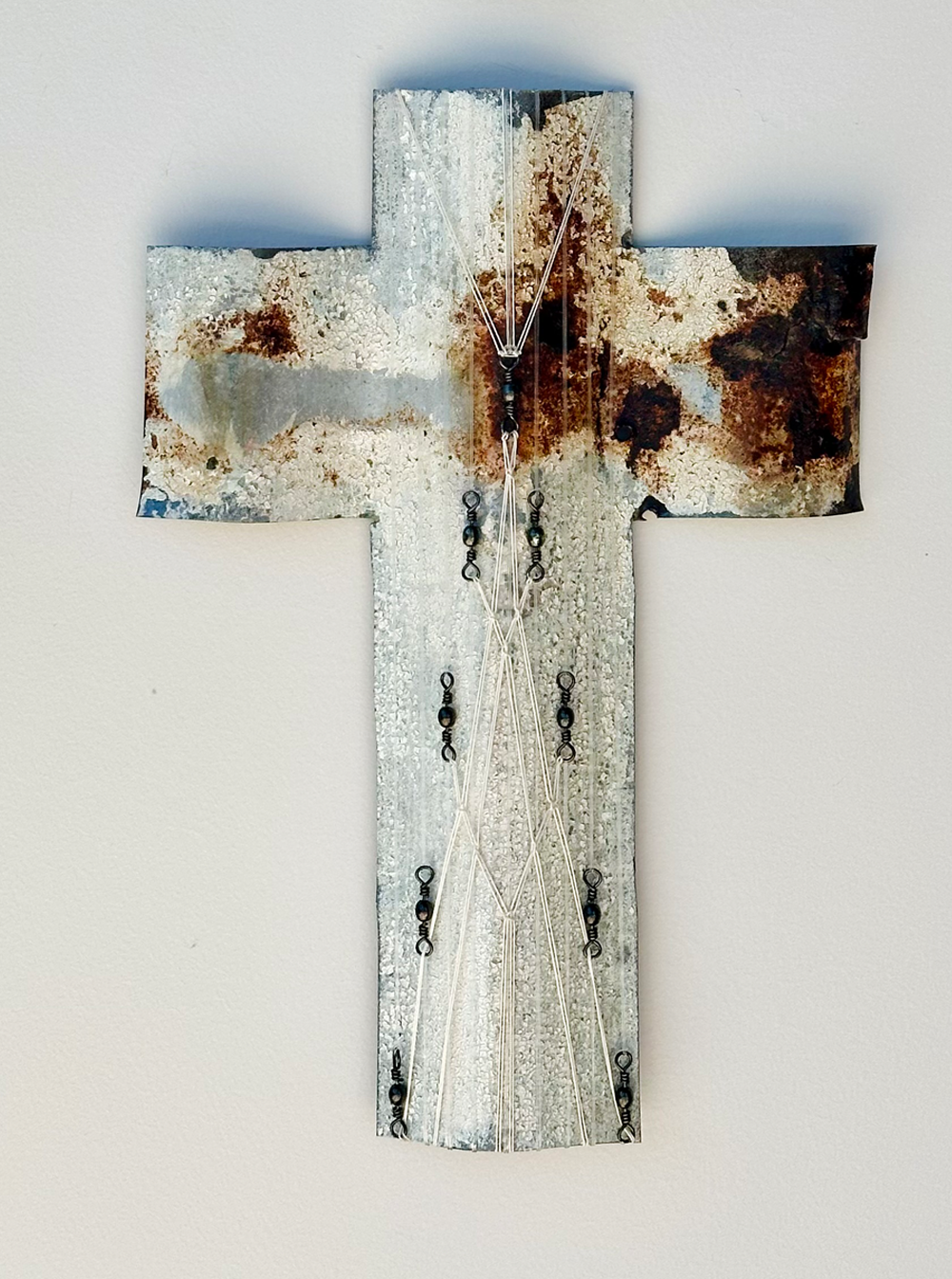 Aotearoa - The Matriarch Corrugated iron woven sculpture Gilly Sheffield Shift into Neutral exhibition