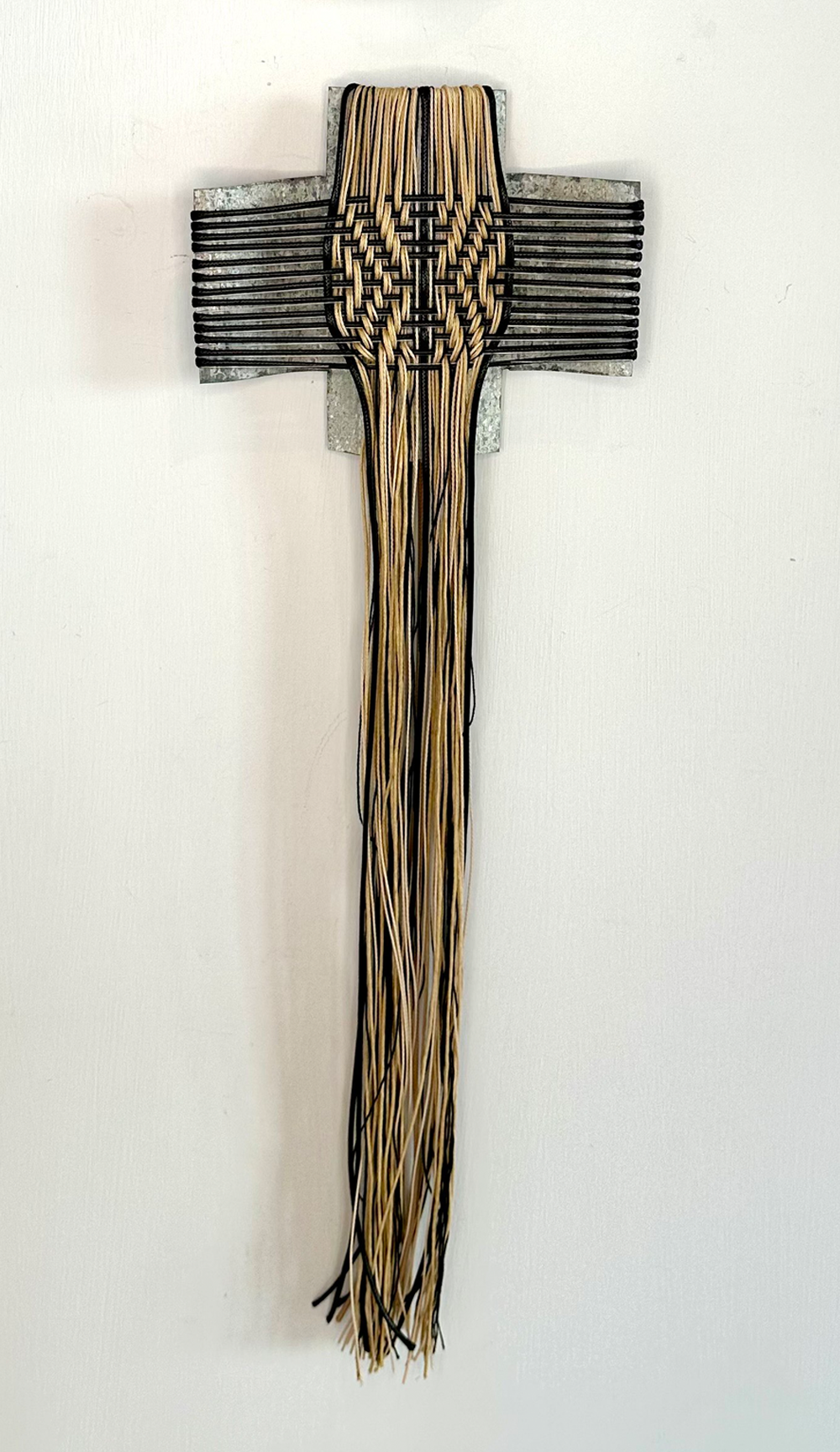 Aotearoa Heritage River 3 Corrugated iron woven wall sculpture Gilly Sheffield Shift into Neutral exhibition