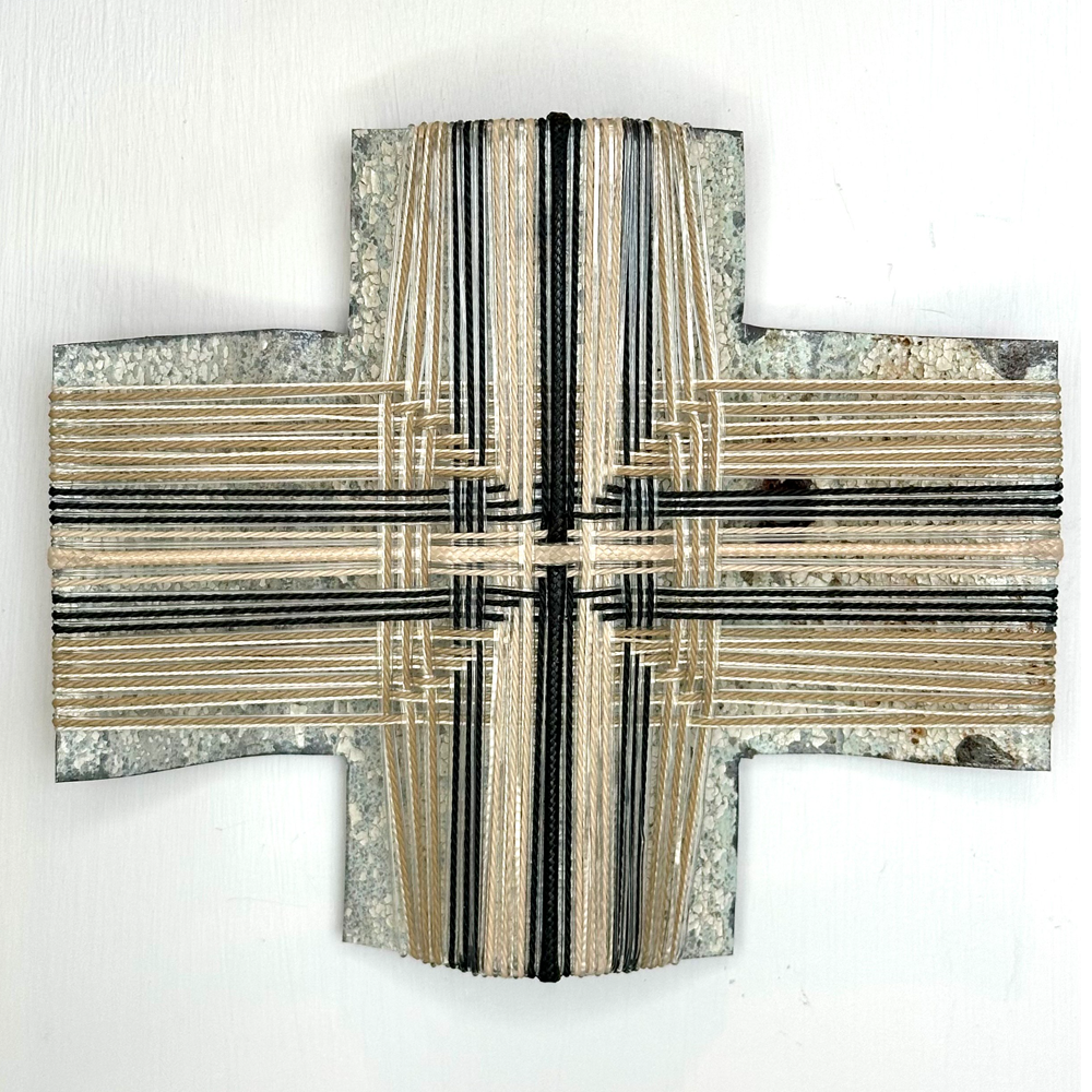 Aotearoa - Kotahitanga Better Together Corrugated iron woven sculpture Gilly Sheffield Shift into Neutral exhibition