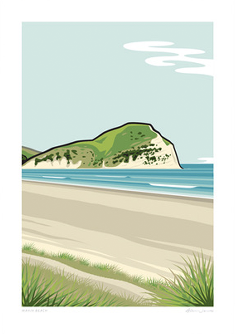 Mahia Beach Glenn Jones Art Print 