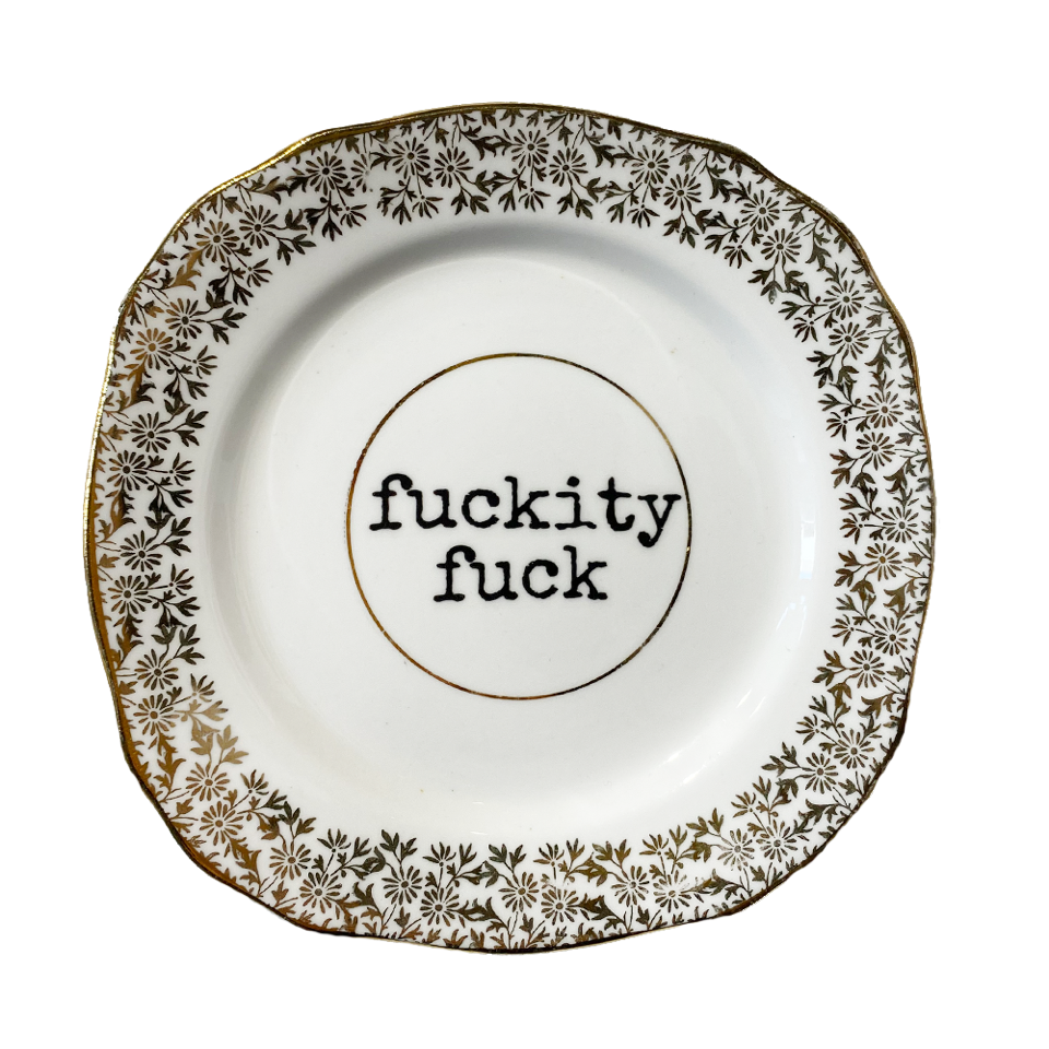 Gold Floral FF Decorative Plate Philina Den Dulk