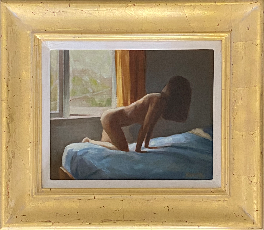 Saturday Morning Oil painting gold leaf frame Grant Kenny