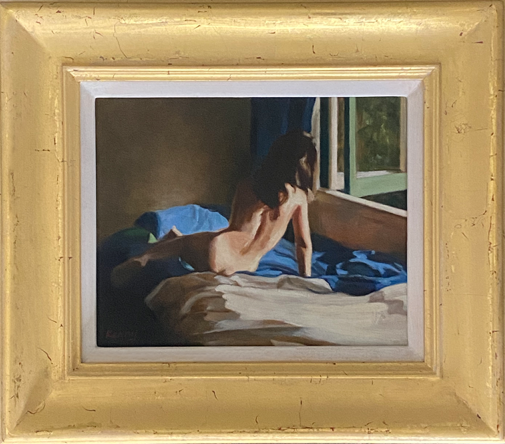 Spring Morning Grant Kenny oil painting with gold guild frame