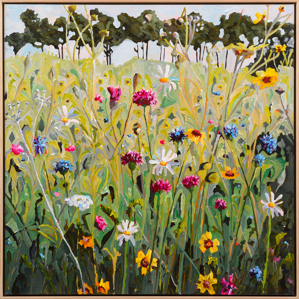 Hagley Park Wild Flowers Acrylic painting by Harriet Millar