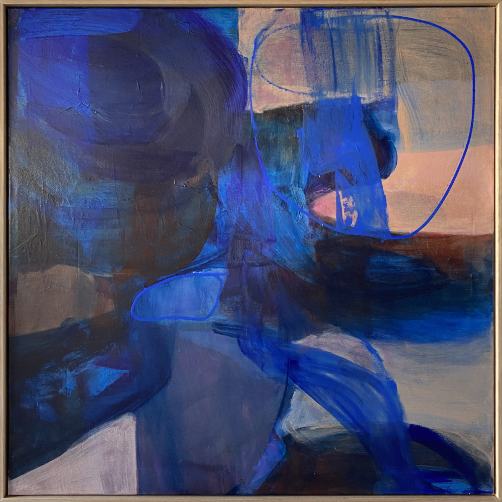 In Blue abstract original painting by Helen Dean