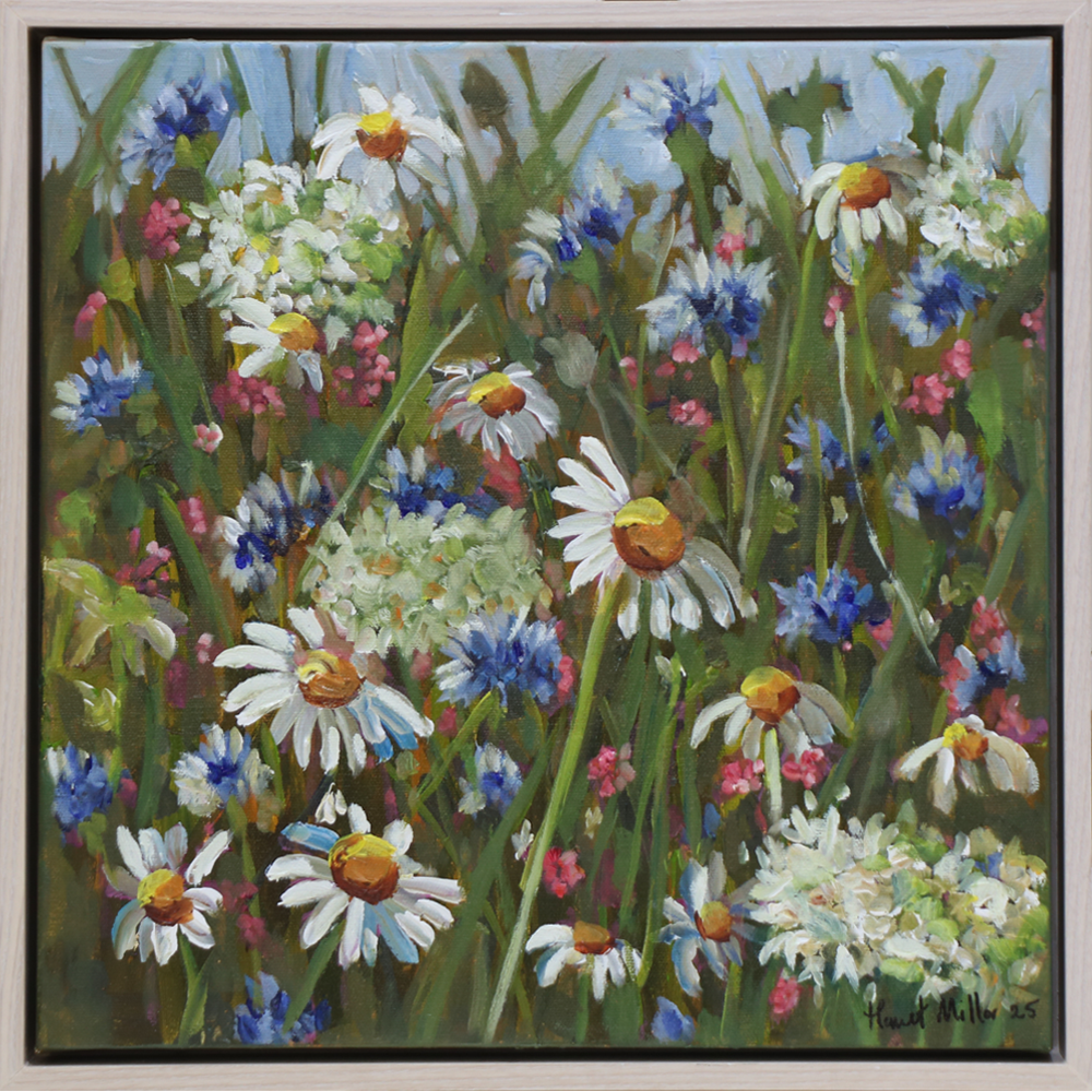 Harriet Millar, Daisy Garden, Oil Painting on canvas