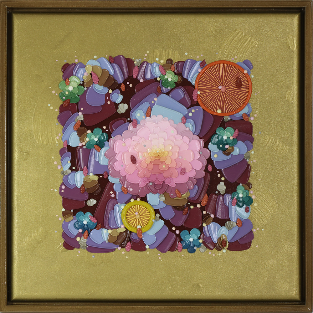 Josh Davison | Dahlia Portal - Gold | Original Painting | In Colour Exhibition 2025 | Turua Gallery