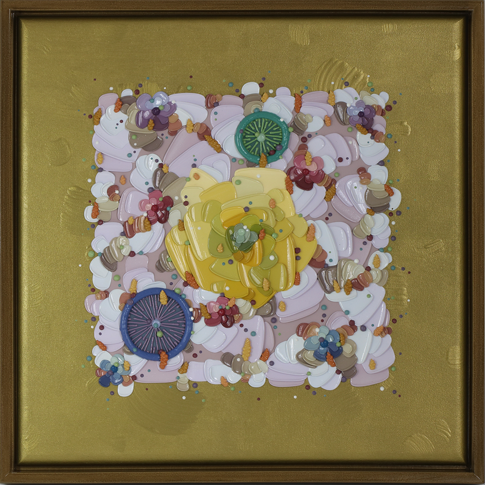 Josh Davison | Rose Portal - Gold | Original Painting | In Colour Exhibition 2025 | Turua Gallery