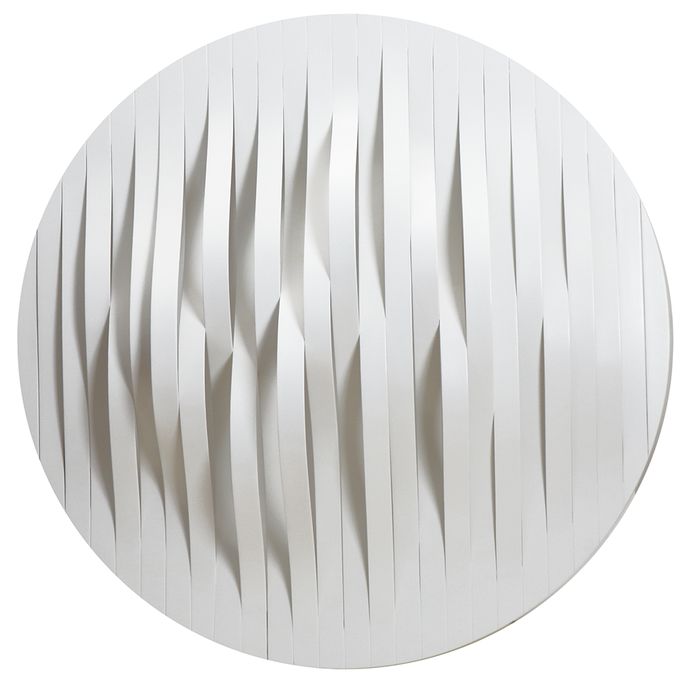 Pinstripes Cedar wood wall sculpture Jamie Adamson