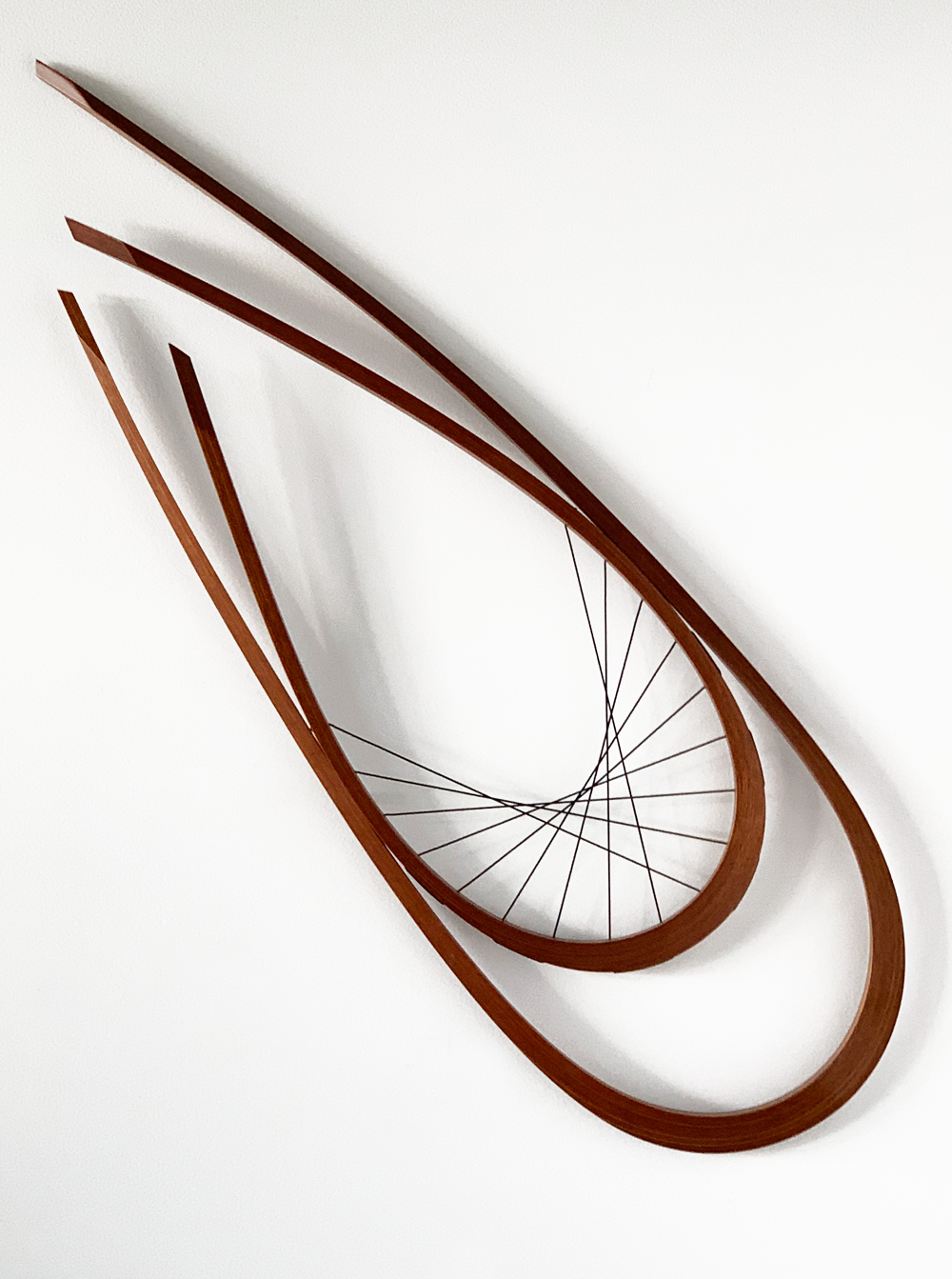 Shoestring | Jamie Adamson | Wooden Mahogany Sculpture | Turua Gallery
