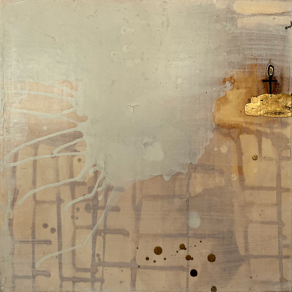 Ascend VIII | Jody Hope Gibbons | Mixed Media Including Ink, Coffee, Shellac, &amp; Glue Aged on Canvas | Painting | Turua Gallery