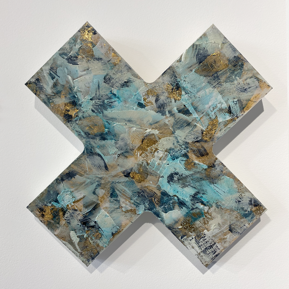 Jody Hope Gibbons | Awash| Turua Gallery | Painting | Mixed Media | Cross | X
