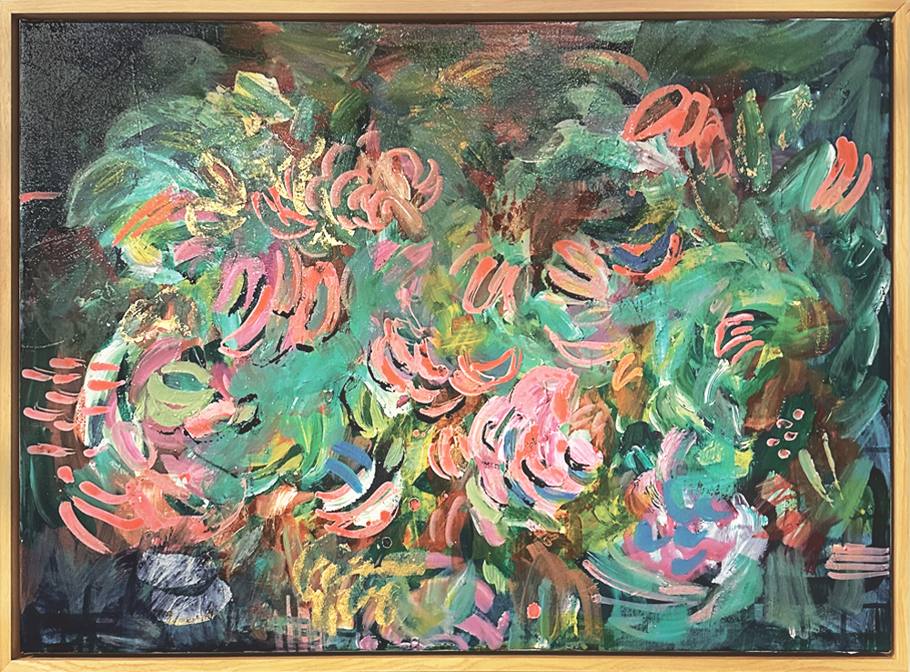 Floral Mania Mixed Media painting Original Jody Hope Gibbons