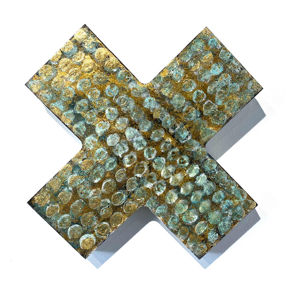 Little Spot Cross, Mixed media on boxed board,  Jody Hope Gibbons