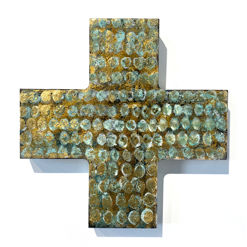 Little Spot Cross, Mixed media on boxed board,  Jody Hope Gibbons