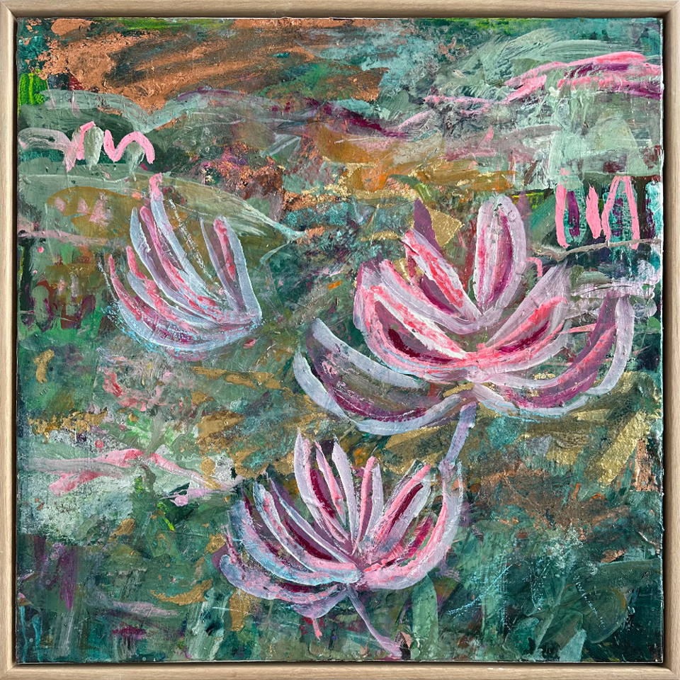 Mixed media on canvas painting Monet Moments Jody Hope Gibbons 