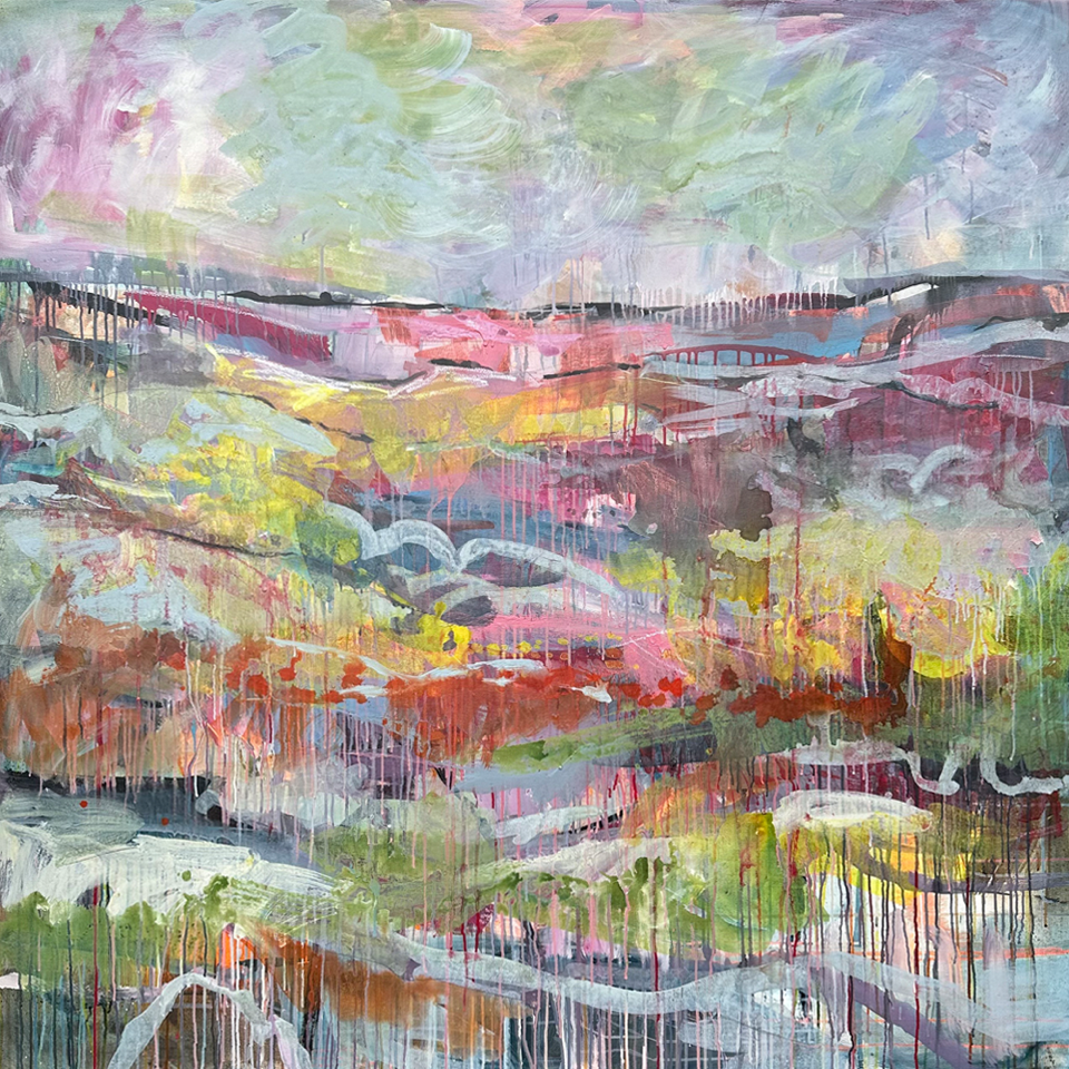 Paradise on Earth, Mixed media painting on canvas, Jody Hope Gibbons 