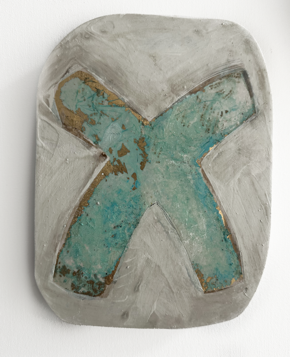 Tablet #20, Mixed media on custom wood block, Jody Hope Gibbons 