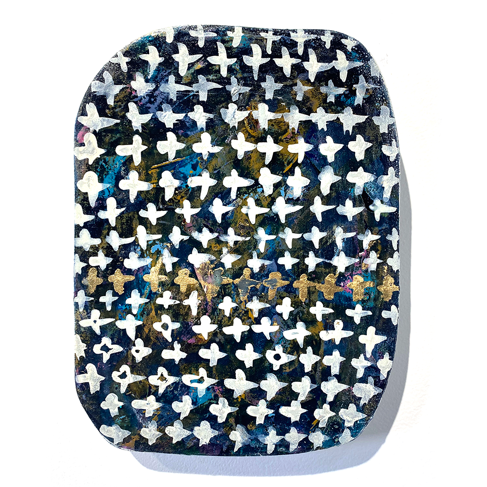 Tablet #24, Mixed media on custom wood block,  Jody Hope Gibbons