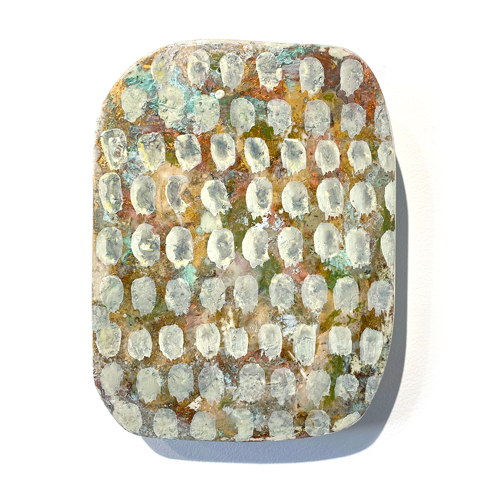 Tablet #25, Mixed media on custom wood block,  Jody Hope Gibbons