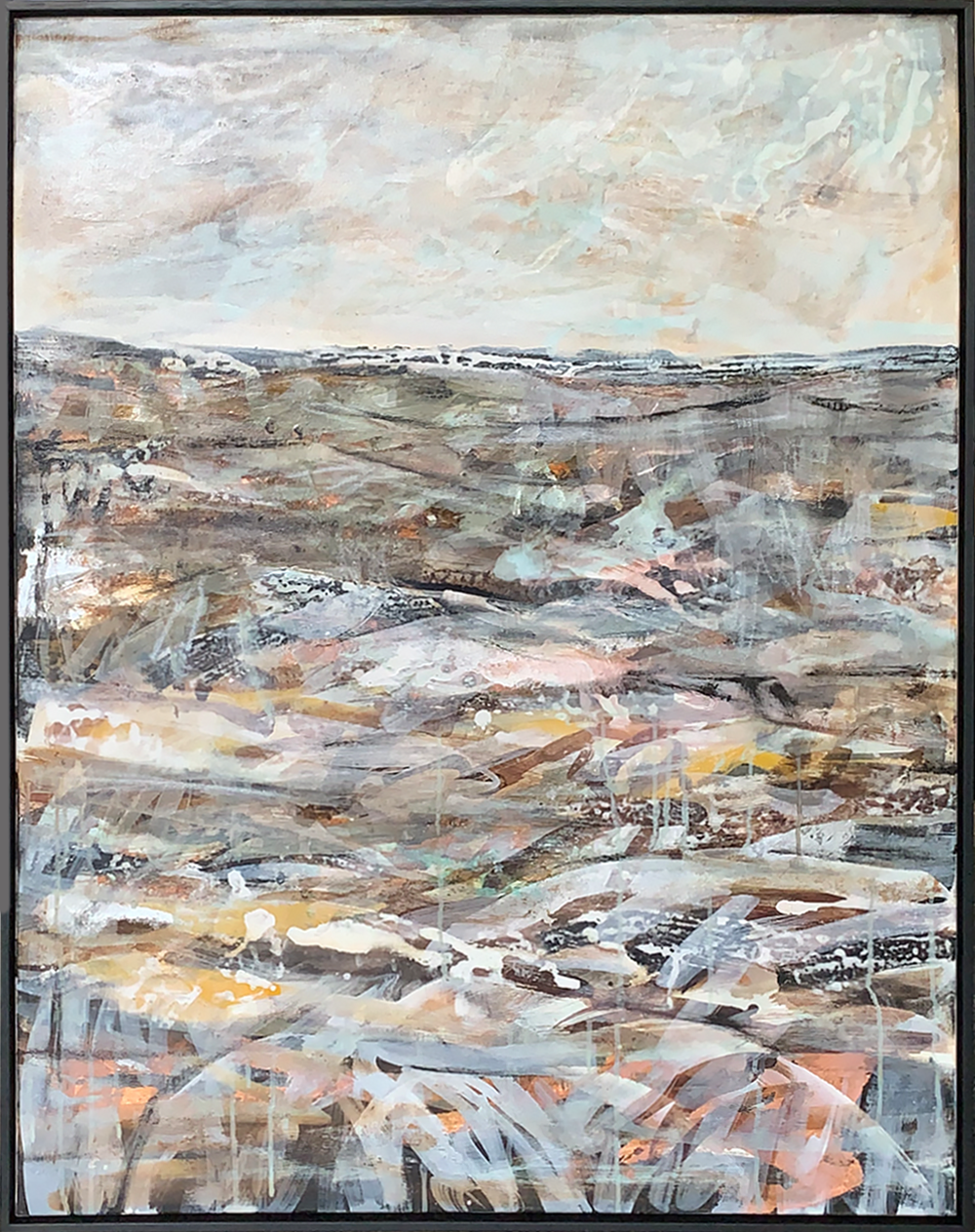 Turn of the Tide 2 Jody Hope Gibbons, mixed media on canvas, original abstract landscape painting.