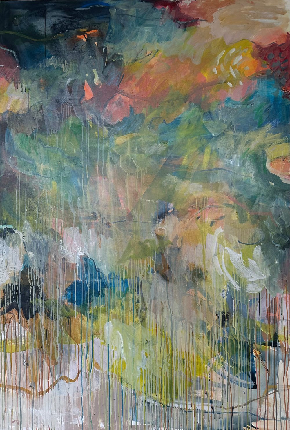 "Free Falling" original painting on canvas, large painting by Jody Hope Gibbons