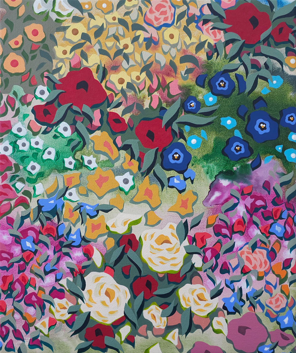 Alicia Beech | Kindred Exhibition | Birdie | Original Painting | Turua Gallery | Floral
