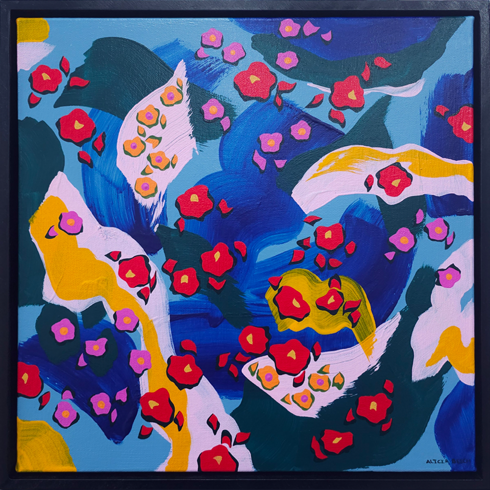 Alicia Beech | Kindred Exhibition | Bleu Cendre | Original Painting | Turua Gallery | Floral