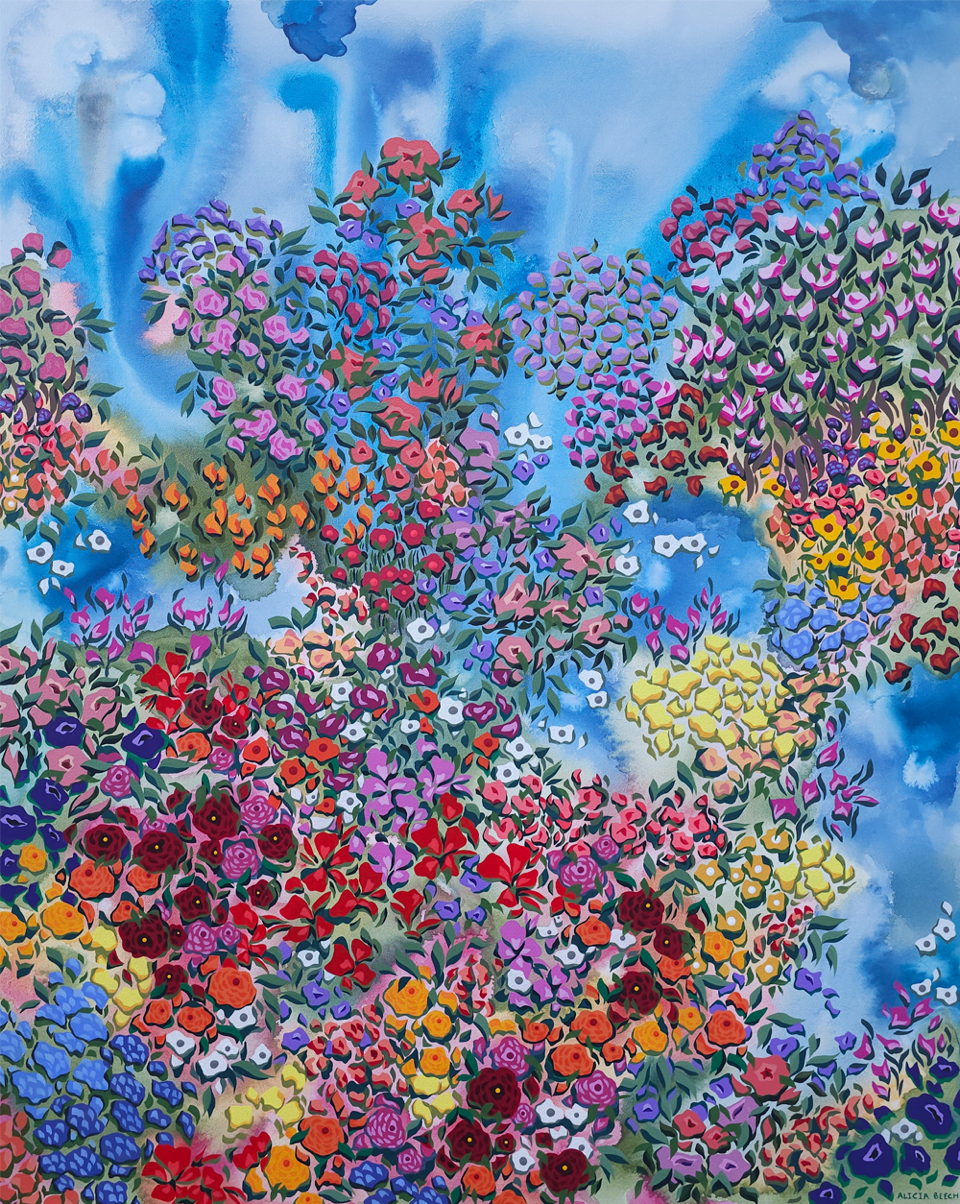 Alicia Beech | Kindred Exhibition | Cloud 9 | Original Painting | Turua Gallery | Floral