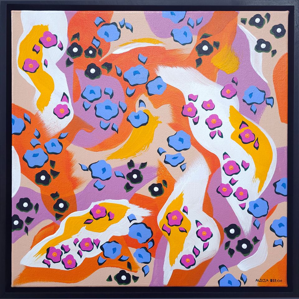 Alicia Beech | Kindred Exhibition | Ocre Rose | Original Painting | Turua Gallery | Floral