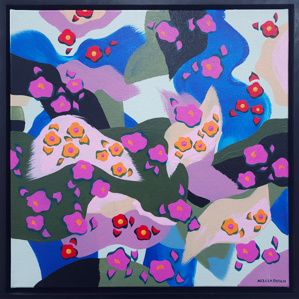 Alicia Beech | Kindred Exhibition | Vert De Gris | Original Painting | Turua Gallery | Floral