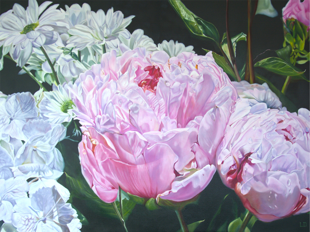 After The Rain. Lee Dewsnap. Oil on linen realistic floral painting