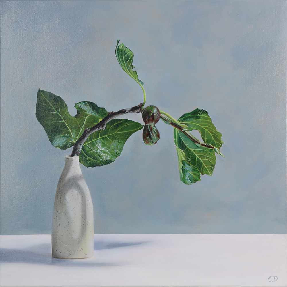Go Figure Still Life painting of figs oil on l ines by Lee Dewsnap