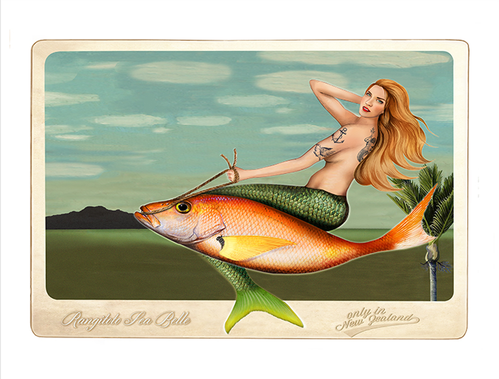 Rangitoto Seabelle limited edition print Marika Jones