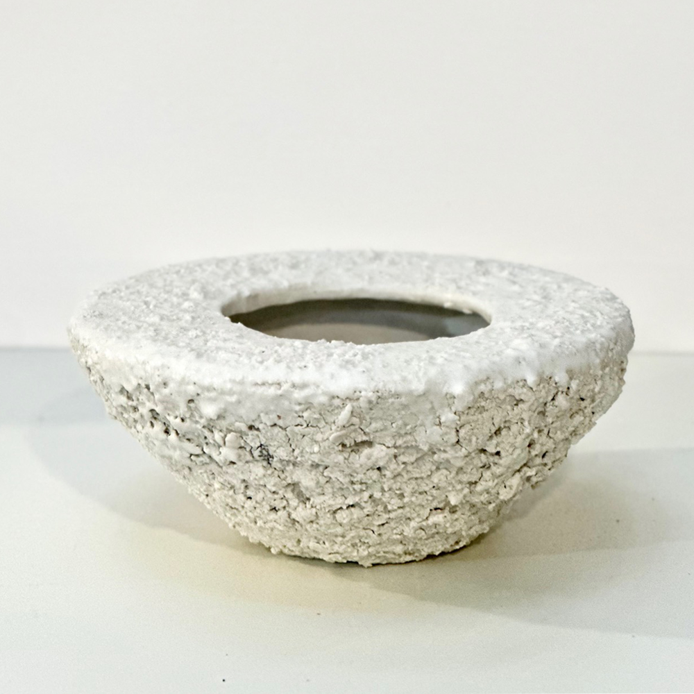 Homage III | Michelle Huizinga | Wheel thrown stoneware, glazed and woven with hemp | Shift into Neutral Exhibition | Turua Gallery