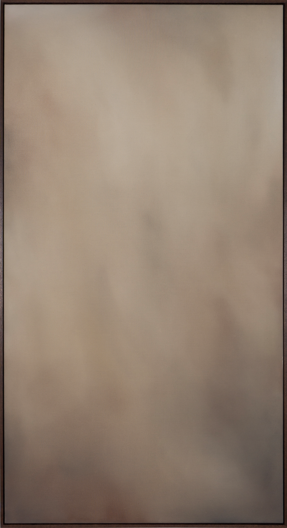 Michelle Wilkin | Above and Beyond | Acrylic on raw natural canvas with matt varnish, framed in walnut stained Italian Fir | Shift into Neutral Exhibition | Turua Gallery