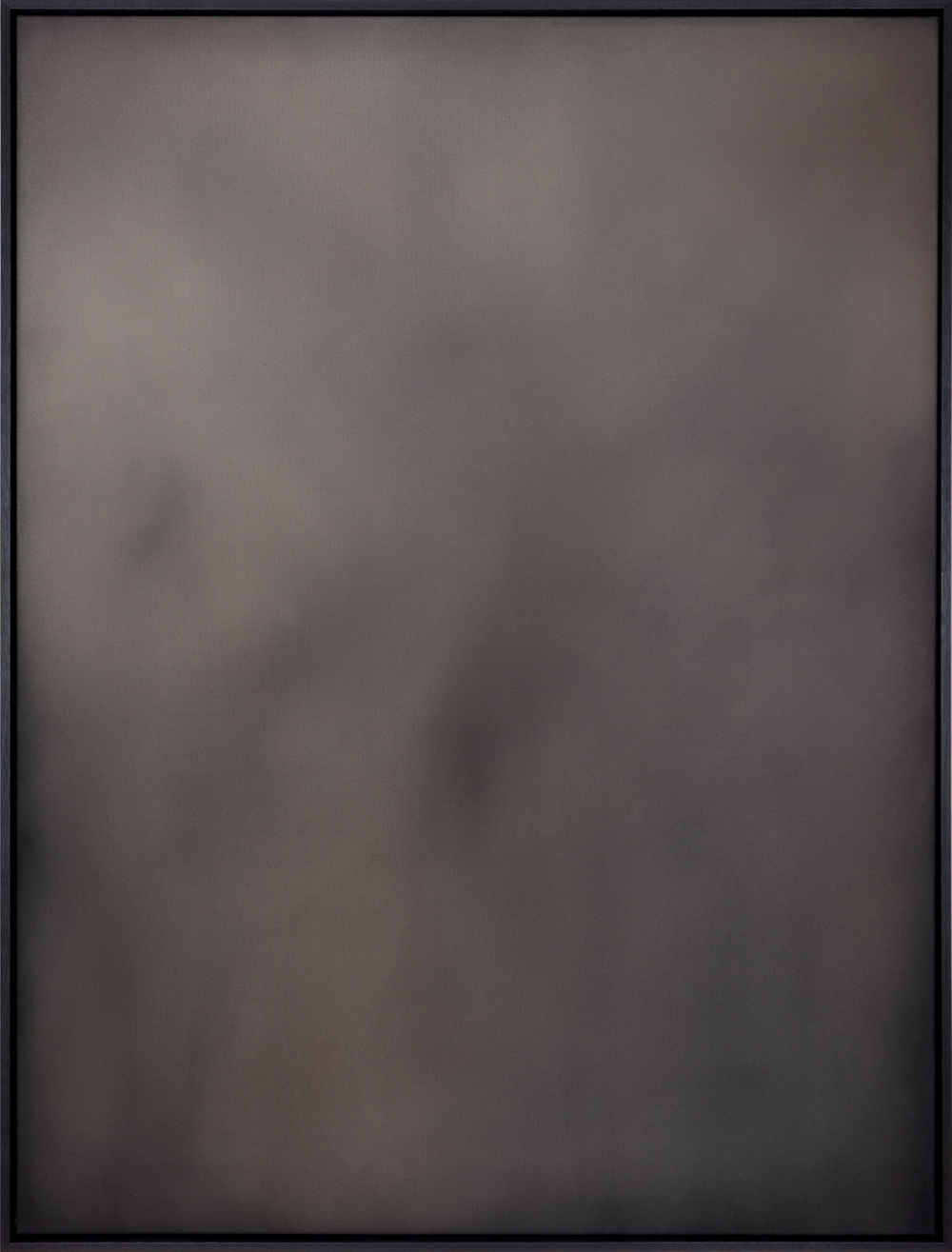 Michelle Wilkin | Smoke and Mirrors | Acrylic on raw natural canvas with matt varnish, framed in black stained Italian Fir | Shift into Neutral Exhibition | Painting 
 Turua Gallery