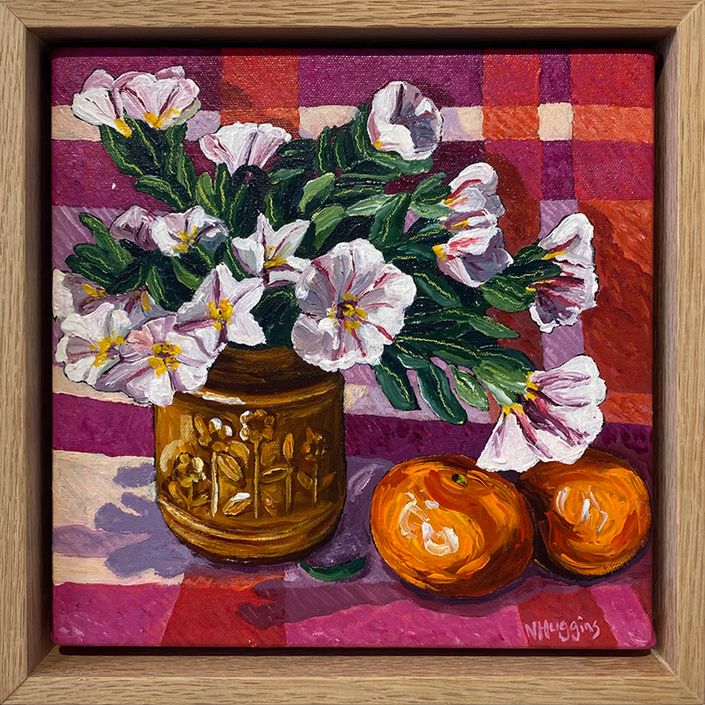 Blanket and Bloom IV,, framed acrylic on canvas, narelle huggins