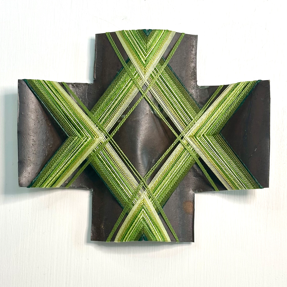 Browns Island 1 | Gilly Sheffield | Corrugated Rescued Iron | Sculpture | Neighbourhood 2026 Exhibition | Turua Gallery