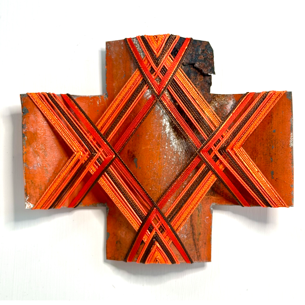 New Beginnings 4 | Gilly Sheffield | Corrugated Rescued Iron | Sculpture | Neighbourhood 2026 Exhibition | Turua Gallery
