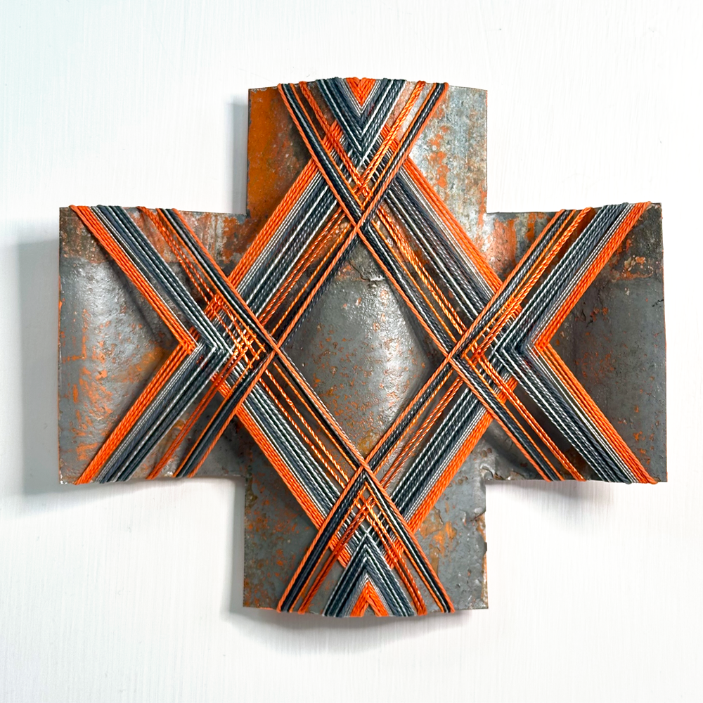 New Beginnings 1 | Gilly Sheffield | Corrugated Rescued Iron | Sculpture | Neighbourhood 2026 Exhibition | Turua Gallery