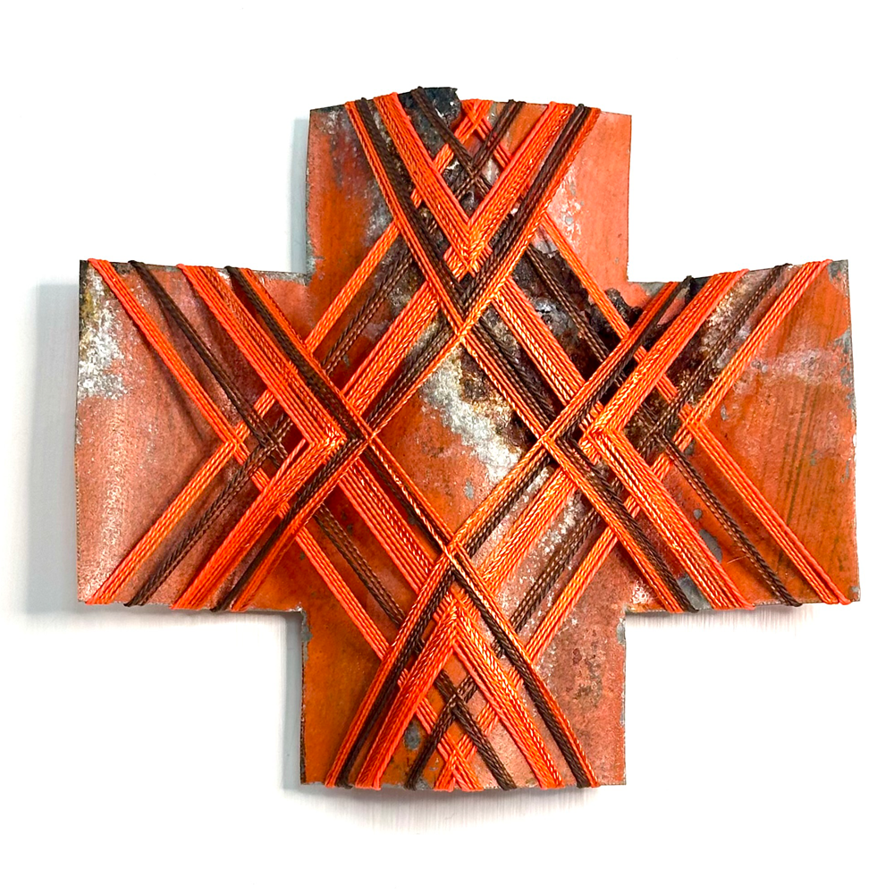 New Beginnings 5 | Gilly Sheffield | Corrugated Rescued Iron | Sculpture | Neighbourhood 2026 Exhibition | Turua Gallery